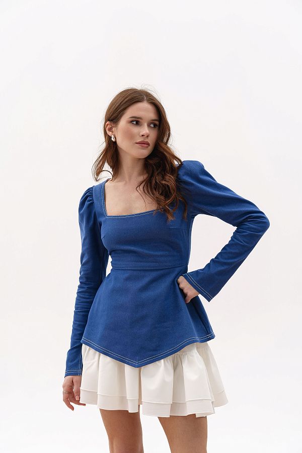 Denim corset dress blue denim01/04 № 1