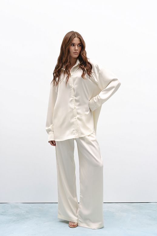 Silk suit in white colour - №2