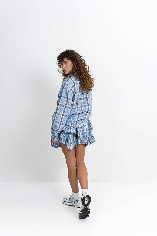 Plaid mini skirt blue - №2