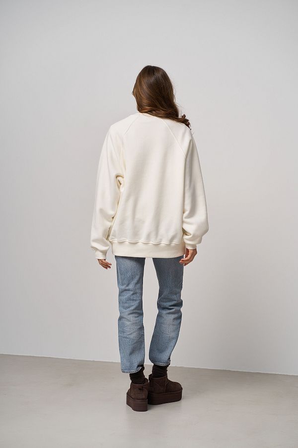 Ivory sweatshirt with print SV01/5 № 3