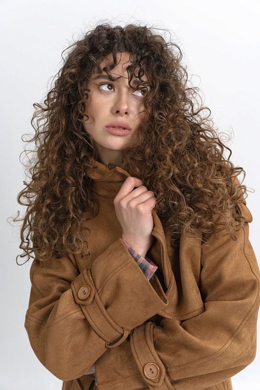 Ginger suede trench with lining - №2