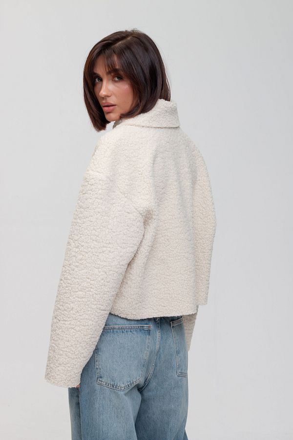 Ivory fur jacket SHB01  № 4