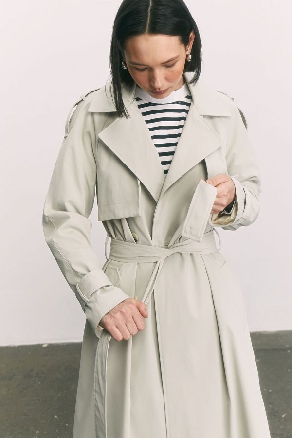 Beige cotton trench with lining С0523/4  № 2