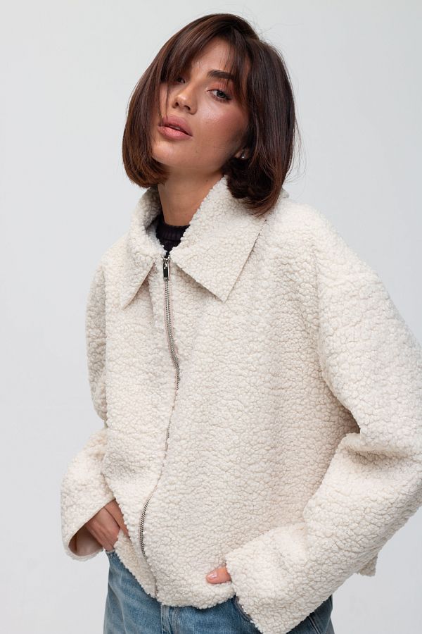 Ivory fur jacket SHB01  № 1