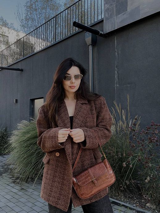 Tweed blazer brown