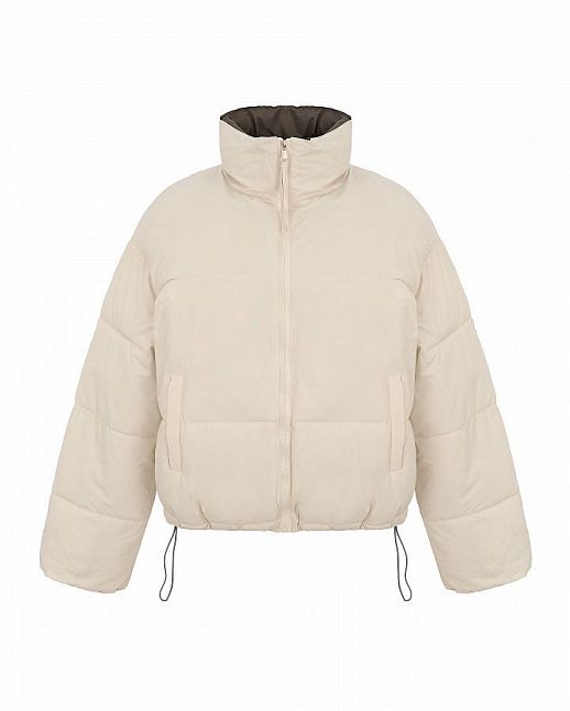 Short two-sided down jacket ivory