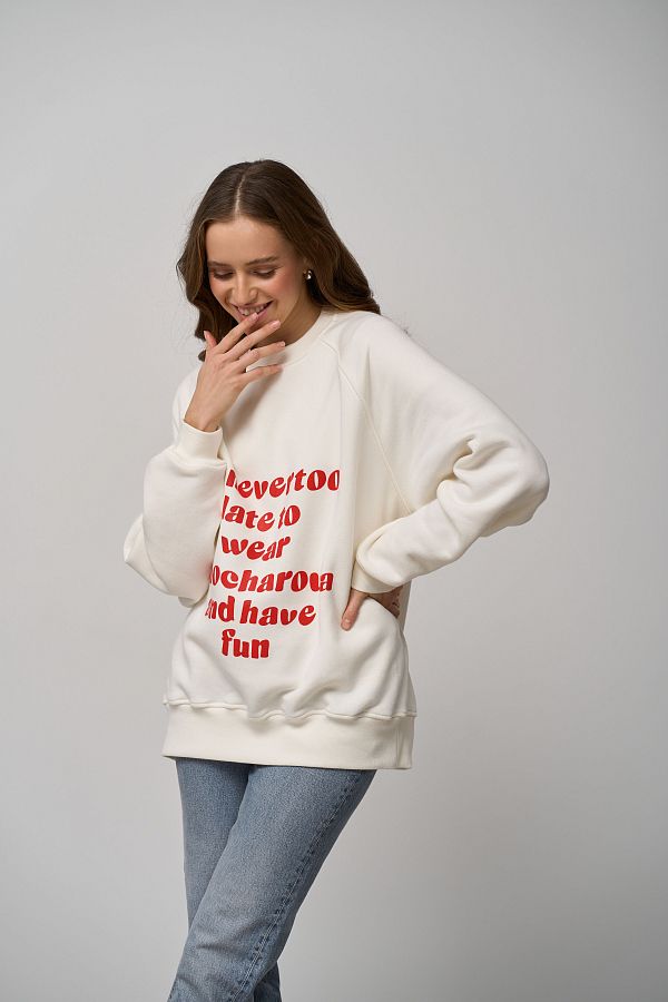 Ivory sweatshirt with print SV01/5 № 2
