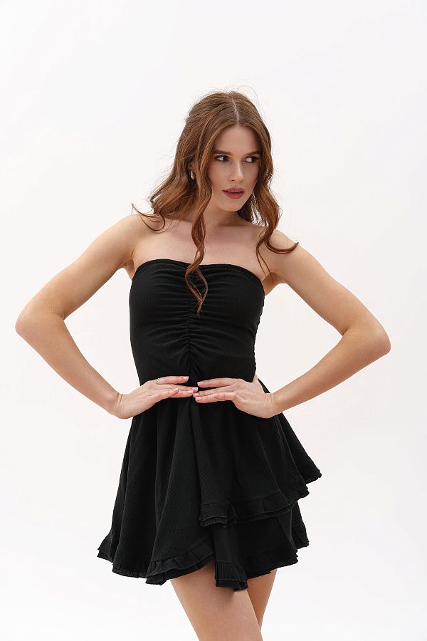 Dress with bare shoulders black shol01/05 № 1