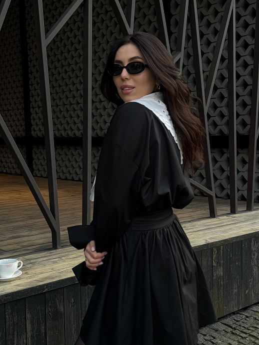 Shirt dress on buttons black - №2