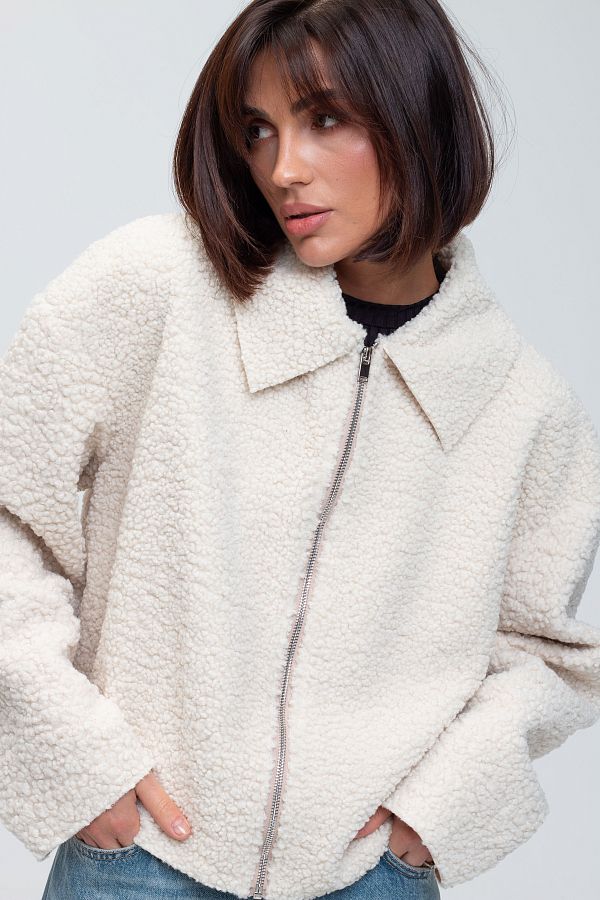 Ivory fur jacket SHB01  № 3