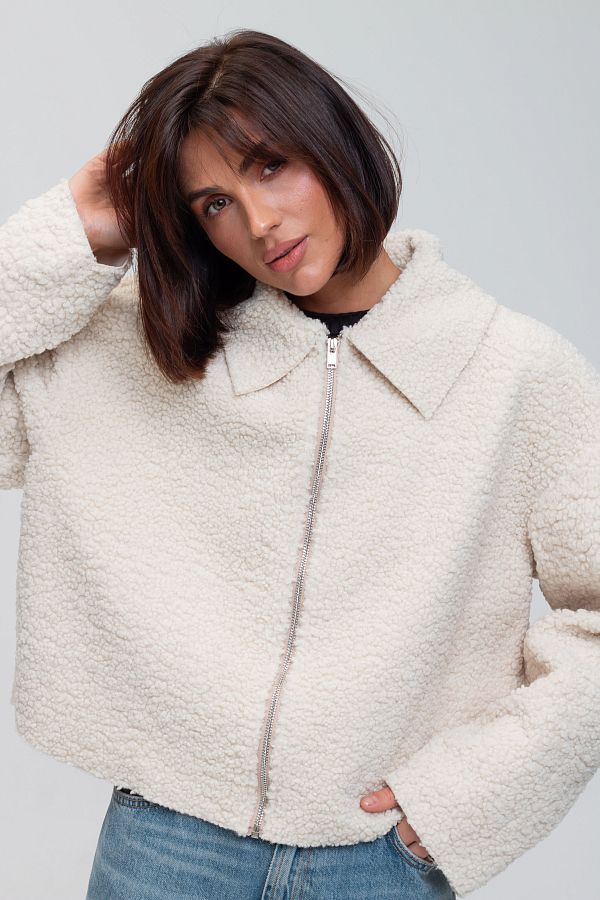 Ivory fur jacket SHB01  № 2
