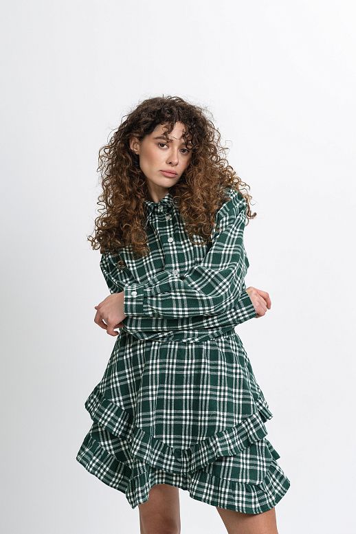 Plaid mini skirt green
