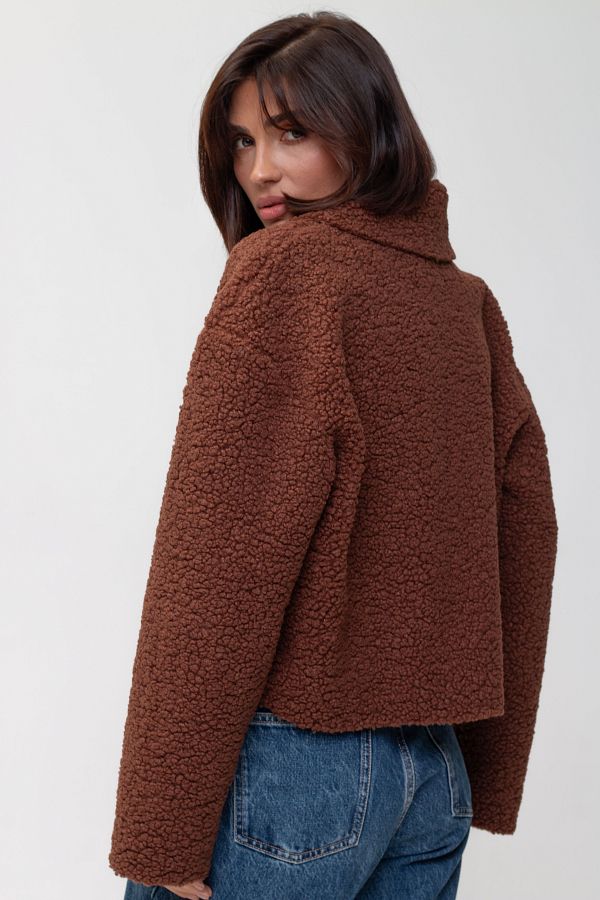 Brown fur jacket SHB03  № 2