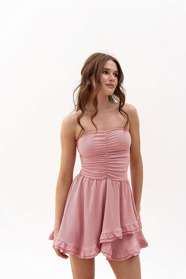 Dress with bare shoulders pink shol01/04 № 4