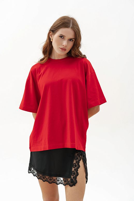 T-shirt with rhinestones red