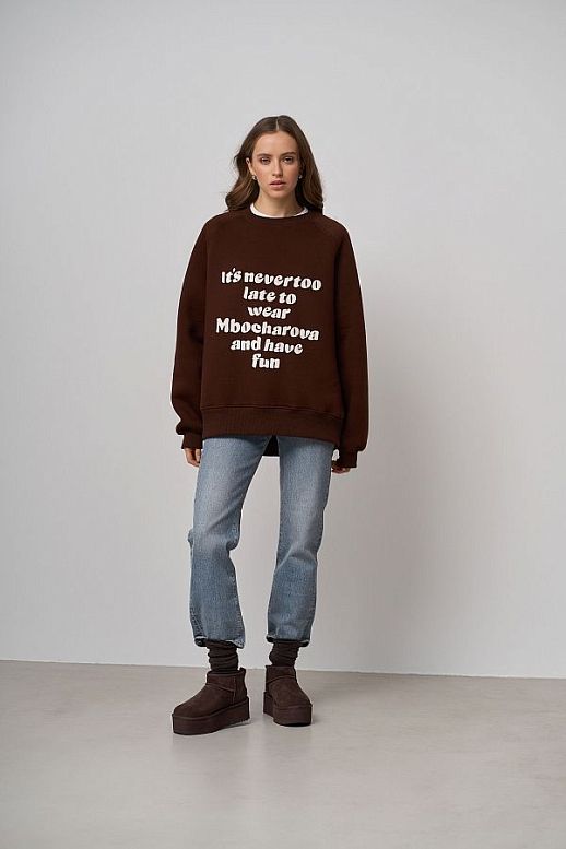 Brown sweatshirt with print